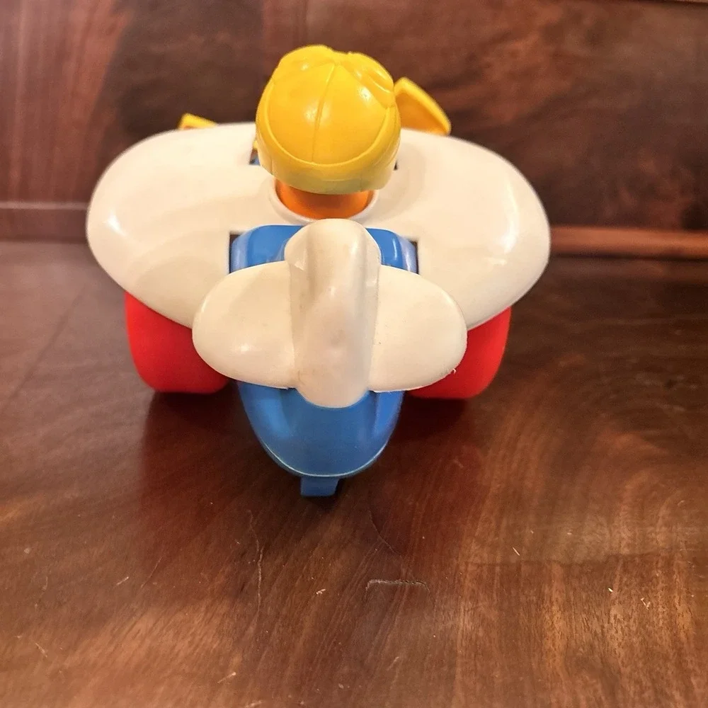 Vintage 1980 Fisher Price Little People Airplane Pull Toy #171 Pilot Propeller